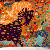 Vintage psychedelic horse print late 1960s / 1970s slinky maxi dress