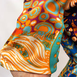 Vintage psychedelic horse print late 1960s / 1970s slinky maxi dress