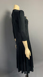 Vintage Radley 1970s does 30s jersey knit dress with ruffle collar