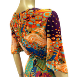 Vintage psychedelic horse print late 1960s / 1970s slinky maxi dress