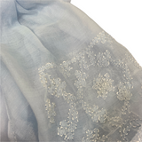 Vintage powder blue Adini embroidered Indian cotton blouse top