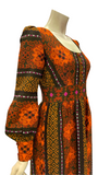 Vintage puff sleeved early 1970s Dollyrockers maxi dress