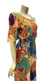 Vintage psychedelic horse print late 1960s / 1970s slinky maxi dress
