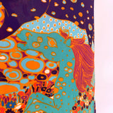 Vintage psychedelic horse print late 1960s / 1970s slinky maxi dress