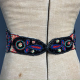 1920s glass beaded embellished belt in bold colours