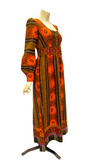 Vintage puff sleeved early 1970s Dollyrockers maxi dress