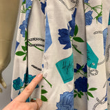 Vintage Rose Garden print 1950s novelty print skirt
