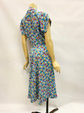 Vintage later 1940s novelty seashell print dress in moygashel type linen