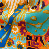 Vintage psychedelic horse print late 1960s / 1970s slinky maxi dress