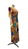 Vintage psychedelic horse print late 1960s / 1970s slinky maxi dress