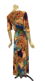 Vintage psychedelic horse print late 1960s / 1970s slinky maxi dress