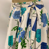 Vintage Rose Garden print 1950s novelty print skirt