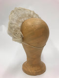 Vintage c.1930s halo style wired lace and flower bridal headdress