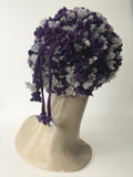 1950s to 1960s violet-covered novelty hat with velvet trim - Marshall and Snelgrove