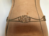 c. 1940s victorian revival ? swag belt in goldtone metal