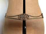 c. 1940s victorian revival ? swag belt in goldtone metal