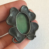 Miniature antique photograph frame with original glass - lucky four leaf clover ?