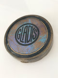 c. later 1920s to 1930s vintage Gladys morpho butterfly wing mirrored powder compact by Coty