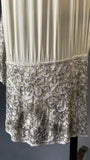 1920s beaded ivory silk dress - as is