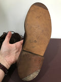 vintage 1940s french brown suede shoes - oxfords - utility ww2