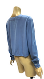 vintage 1930s pale blue useful uniform style blouse - wemco fabric