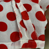 1980s does 40s red and white polka dot crepe blouse