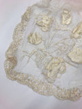 Original antique veil with attached wax flower honeysuckle blossom tiara