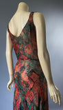 late 1920s to 1930s floral chiffon lamé original evening or 'night' pyjamas - all in one art deco palazzo jumpsuit