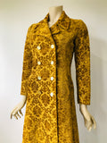 vintage Alistair Cowin 1970s golden cut velvet brocade maxi coat