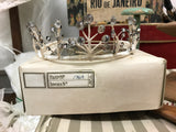 antique to vintage diamond paste and silk wrapped Art Deco 20s/30s headdress wreath tiara w/ original box