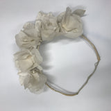vintage c.1930s wired chiffon flower and leaf bridal crown or headdress