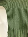 vintage late 1970s knitted wool Cresta dress in sage green