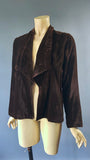 c.1930s soft brown velvet satin lined jacket with ruched collar