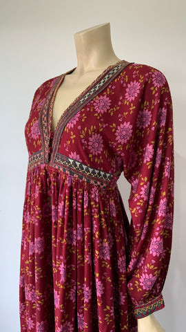 vintage afghan 1970s folk style midi dress ‘Asiatica Folklore’