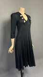 Vintage Radley 1970s does 30s jersey knit dress with ruffle collar