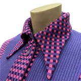 Vintage 1970s skinny rib knitted pure wool jumper by Knap with dolman style bishop sleeves.