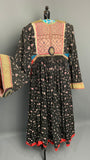 Vintage Afghan traditional embroidered and embellished cotton dress c.1970s