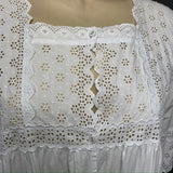 Antique 1900s white cotton nightdress in excellent condition