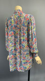 Vintage late 1930s to 1940s novelty Egyptian revival print smock top or blouse