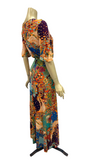 Vintage psychedelic horse print late 1960s / 1970s slinky maxi dress