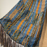 1930s vintage rayon knit scarf in blues - missoni style