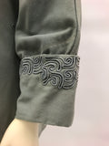 Edwardian/ ww1 ladies antique grey silk lined wool jacket with soutache embroidery - as is