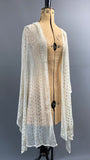 Cream and silver metal 1920s assuit shawl - tulle bi telli