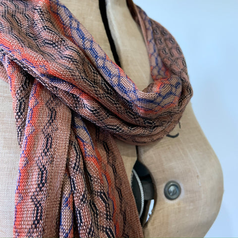 1930s vintage rayon knit scarf - missoni style