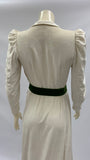 Unusual late 1930s / 1940s panne velvet wedding dress
