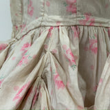 Antique costume - Edwardian era Georgian style boned bodice in rose printed cotton chintz
