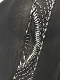 Original 1920s black chiffon and silver beaded flapper dress