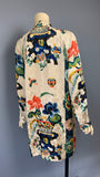 1920s vintage bold oriental print satin lined duster jacket