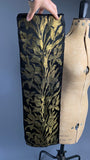 Useful length of vintage 1920s black and gold lamé fabric - millinery use?