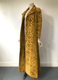 vintage Alistair Cowin 1970s golden cut velvet brocade maxi coat